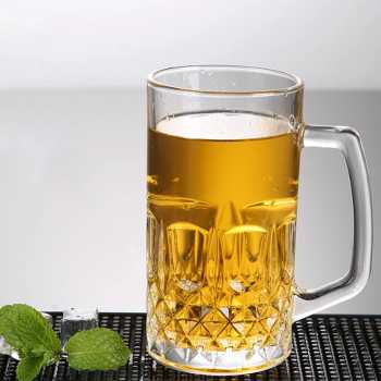 Gambar produk TREDO Gelas Mug Bir Sodium Calcium Glass Diamond Pattern 500ml - T581