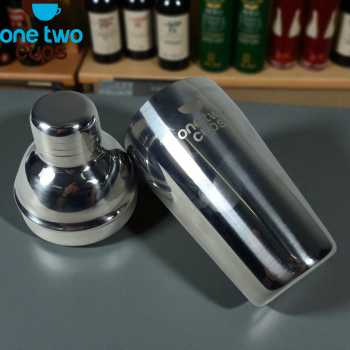 Gambar produk One Two Cups Cocktail Shaker Bartender Boston Style Stainless Steel 550ml - JJ6
