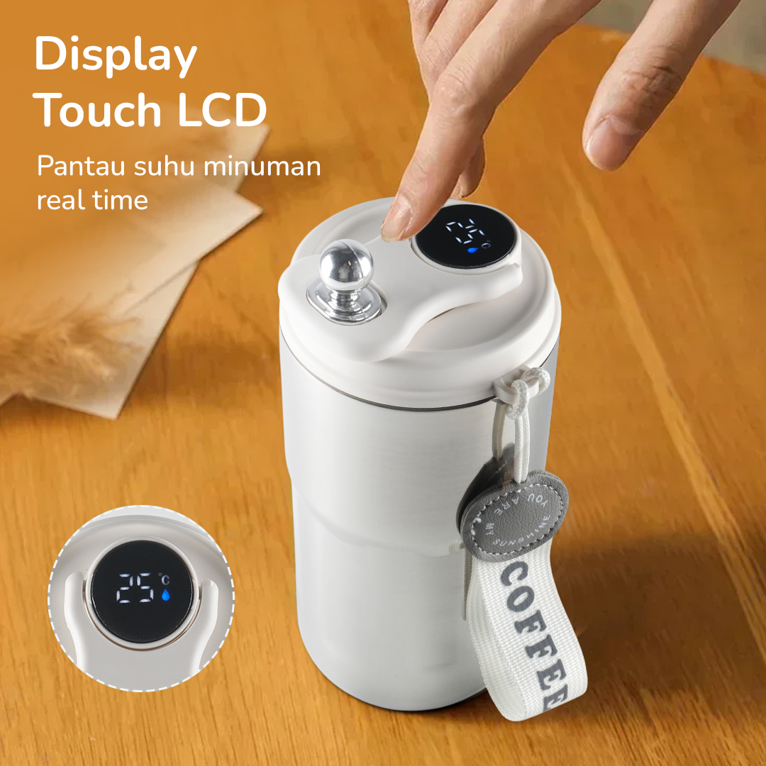 Gambar produk YAMS Botol Minum Termos Tumbler Suhu LCD Display Stainless Steel 420ml - HC-451