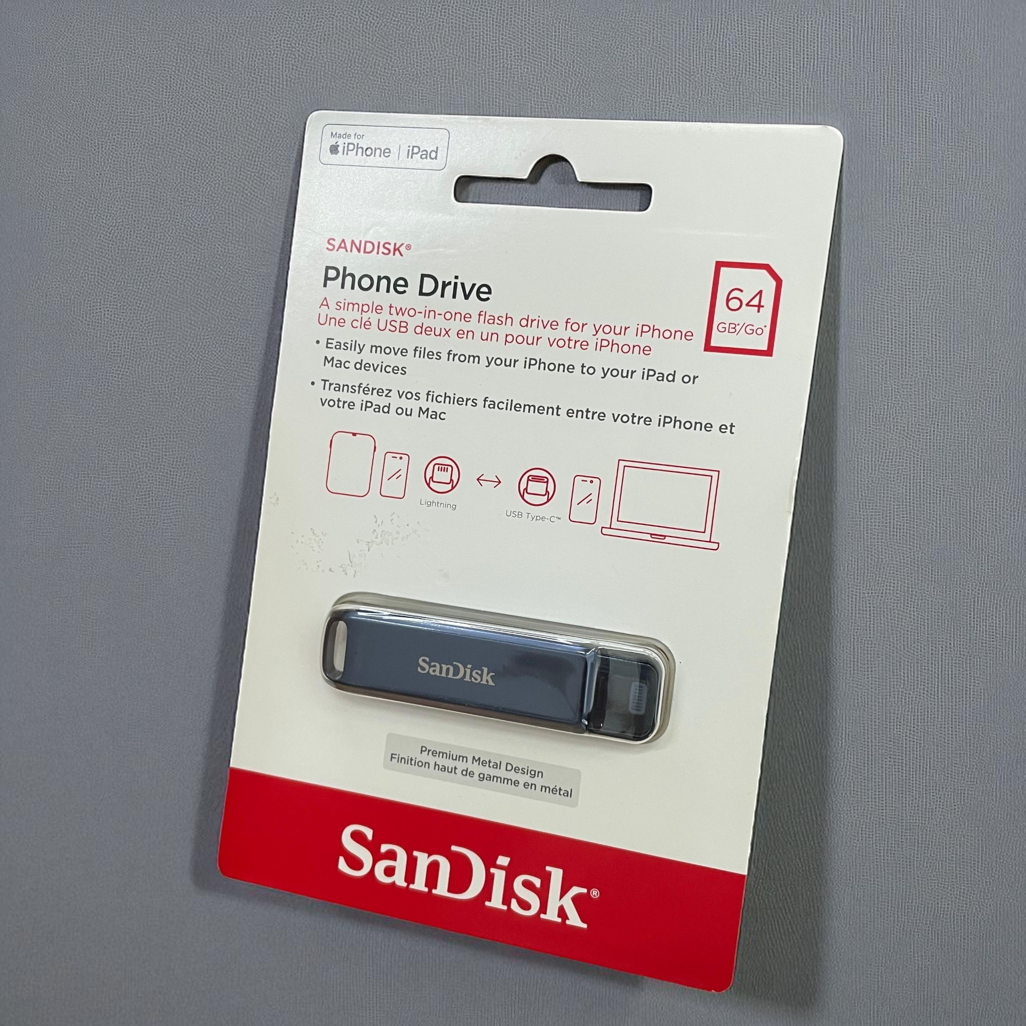Gambar produk SanDisk Phone Drive USB Type-C Lightning 90MB/s 64GB - SDIXD0N