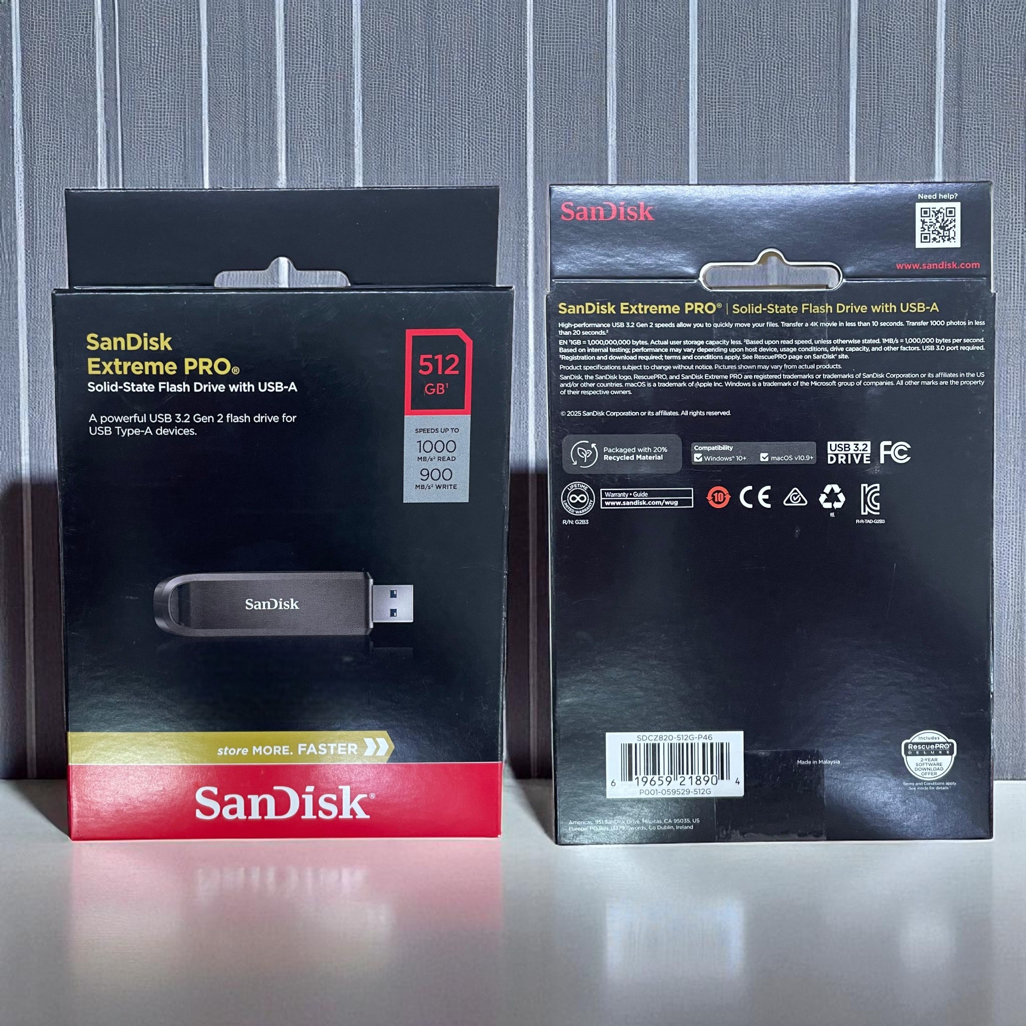Gambar produk SanDisk Extreme PRO Flashdisk with USB Type A 3.2 Gen 2 512GB - SDCZ820