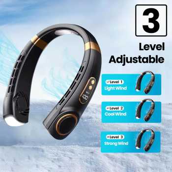 Gambar produk MONOLOSA Kipas Angin Leher Portable 3 Speed Adjustable 1200mAh - F1200
