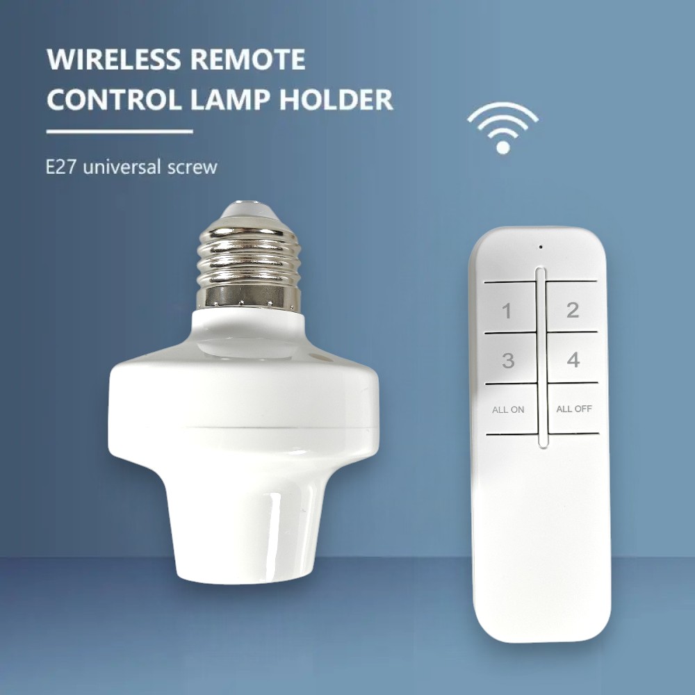 Gambar produk TSLEEN Fitting Lampu Wireless Remote Control E27 Timer Switch Lamp - DT0005