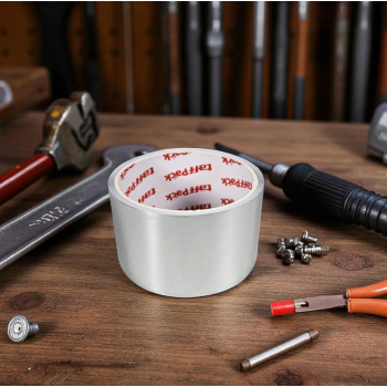 Gambar produk TaffPACK Lakban Aluminium Foil Tape Tahan Panas Anti Bocor 0.06mm 20M 60mm - INU161