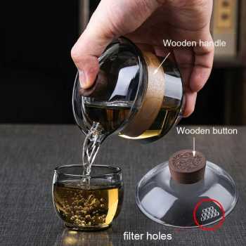 Gambar produk TCFOS Mangkok Gaiwan Chinese Tea Bowl Infuser Kaca Borosilikat 230ml - TF180