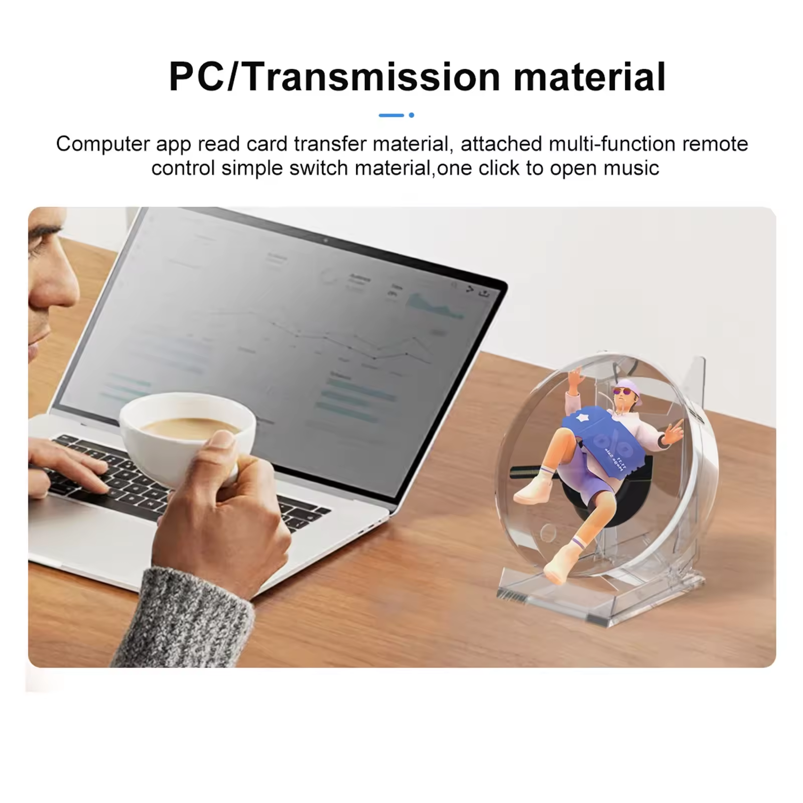 Gambar produk FMA Mini 3D Holographic Projector Fan Desktop LED Built-in Audio - PD13