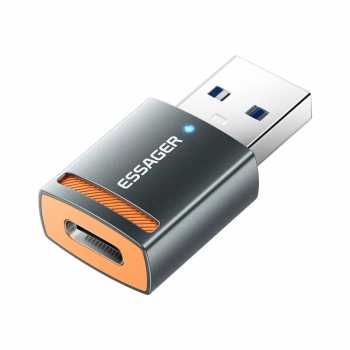 Gambar produk ESSAGER OTG Type C to USB A 3.0 Adapter Converter Fast Charging 5A - ES-OTG17