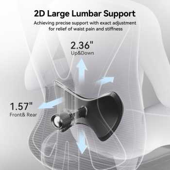 Gambar produk HBADA Kursi Kantor Office Chair 2D Lumbar Support with Footrest - P5