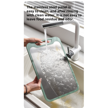 Gambar produk Beihe Multifunctional Cutting Board Stainless Steel PP Double Sided - B025