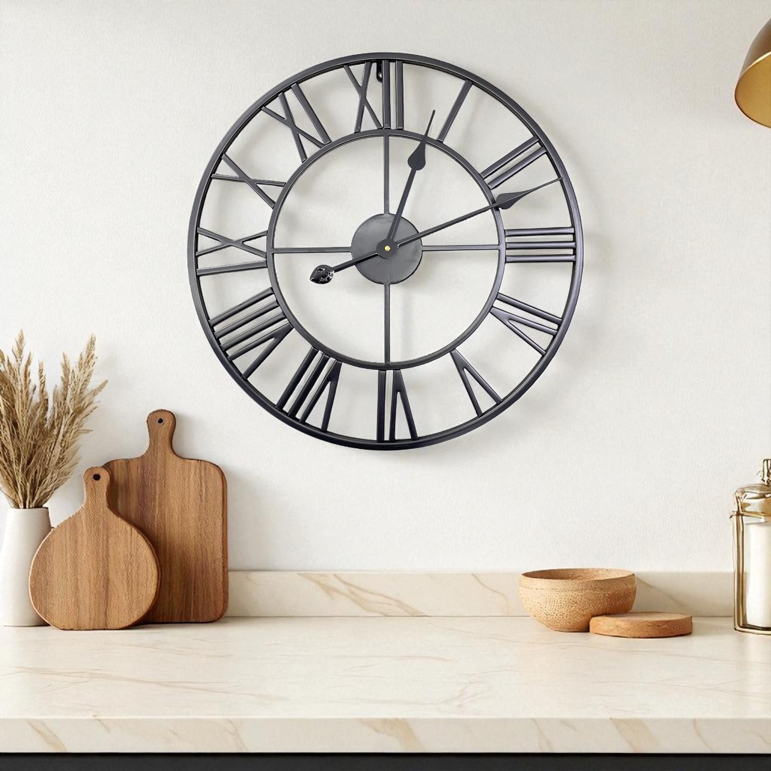 Gambar produk Meigar Jam Dinding Bulat Quartz Creative Model Vintage 50cm - H68