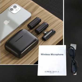 Gambar produk SENXIN Wireless Lavalier Lapel Microphone Podcast Live Lightning - J13