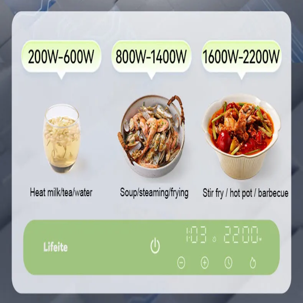 Gambar produk Lifeite Kompor Listrik Induksi 1 Tungku UltraThin Electric Stove 2100W - LFT-012