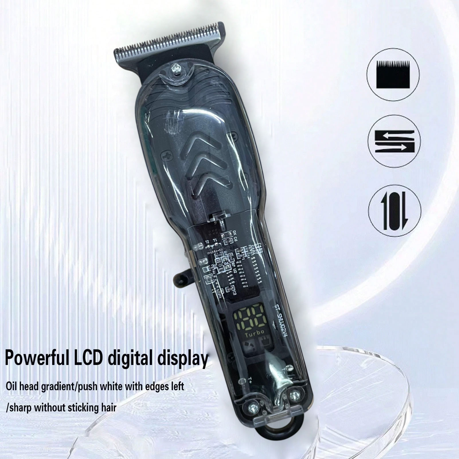 Gambar produk HAYER Alat Cukur Rambut Elektrik Hair Clipper Trimmer LCD 500mAh - HE500