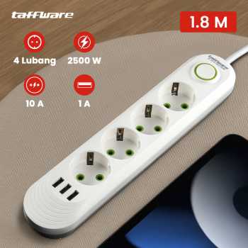 Taffware Stop Kontak USB Port EU Plug 10A 110-250V 2500W - QL-1071U / QL-1072U