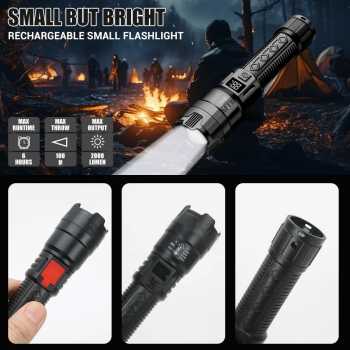 Gambar produk HEINAST Senter LED USB Flashlight 800mAh 2000 Lumens with Display - P50
