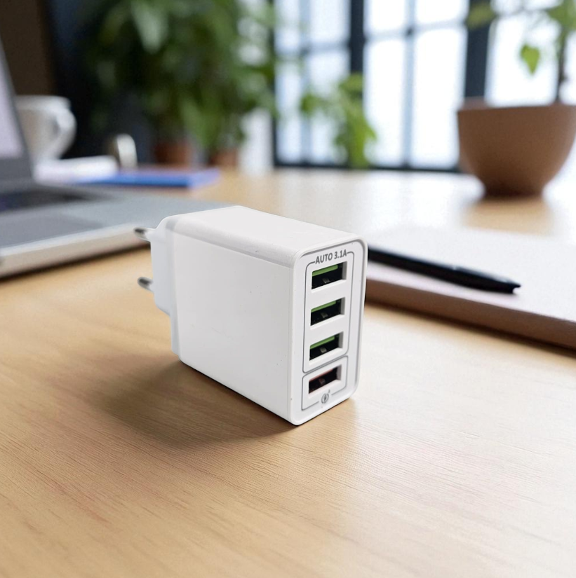Gambar produk OLAF Charger USB Fast Charging QC 3.0 4 Port 48 W - BK-376