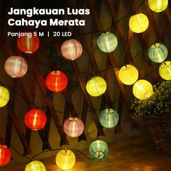 Gambar produk Ousam Lampu Hias String Lights Lampion Solar 20 LED 8 Modes 5M - M202