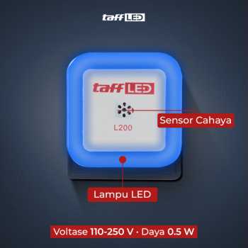 Gambar produk TaffLED Lampu Tidur LED EU Plug Sensor Cahaya Cool White 250V 0.5W - L200