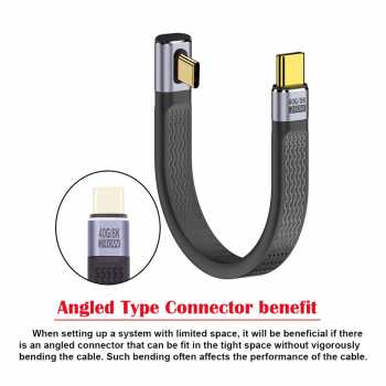 DIXSG Kabel USB Type C to Type C Fast Charging Thunderbolt 240W 14cm - D13