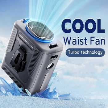 MIRIBI Kipas Angin Pinggang Portable Waist Fan 5 Speed 6000mAh - M600