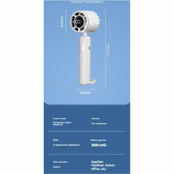 Gambar produk COOLIT Kipas Angin Portable Mini 5 Speed Cooling with LED 3000 mAh - P-107