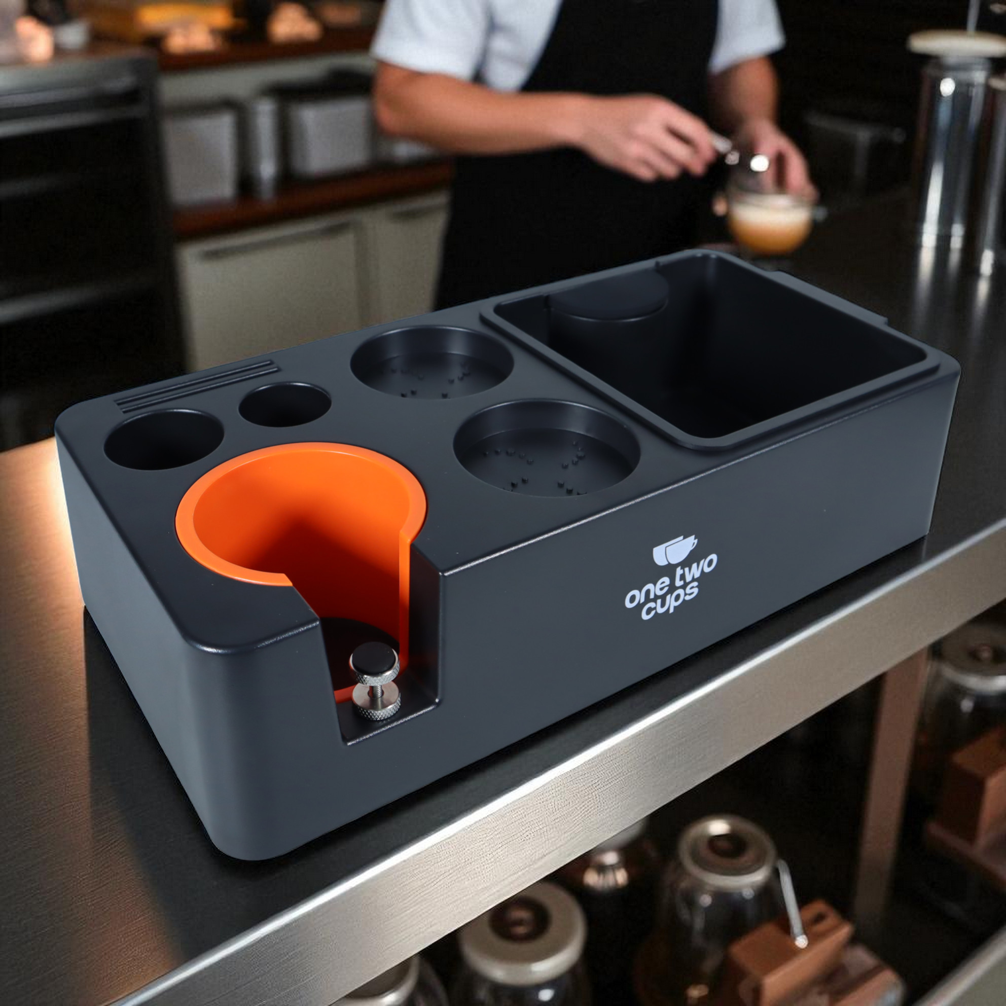 Gambar produk One Two Cups Wadah Ampas Kopi Knock Box with Portafilter Holder - MG34