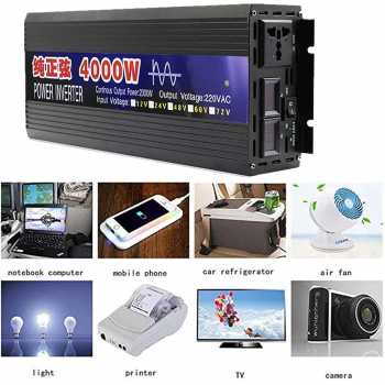 Gambar produk BEZAX Power Inverter Mobil Pure Sine Wave DC 60V to AC 220V 4000W - BZX40D