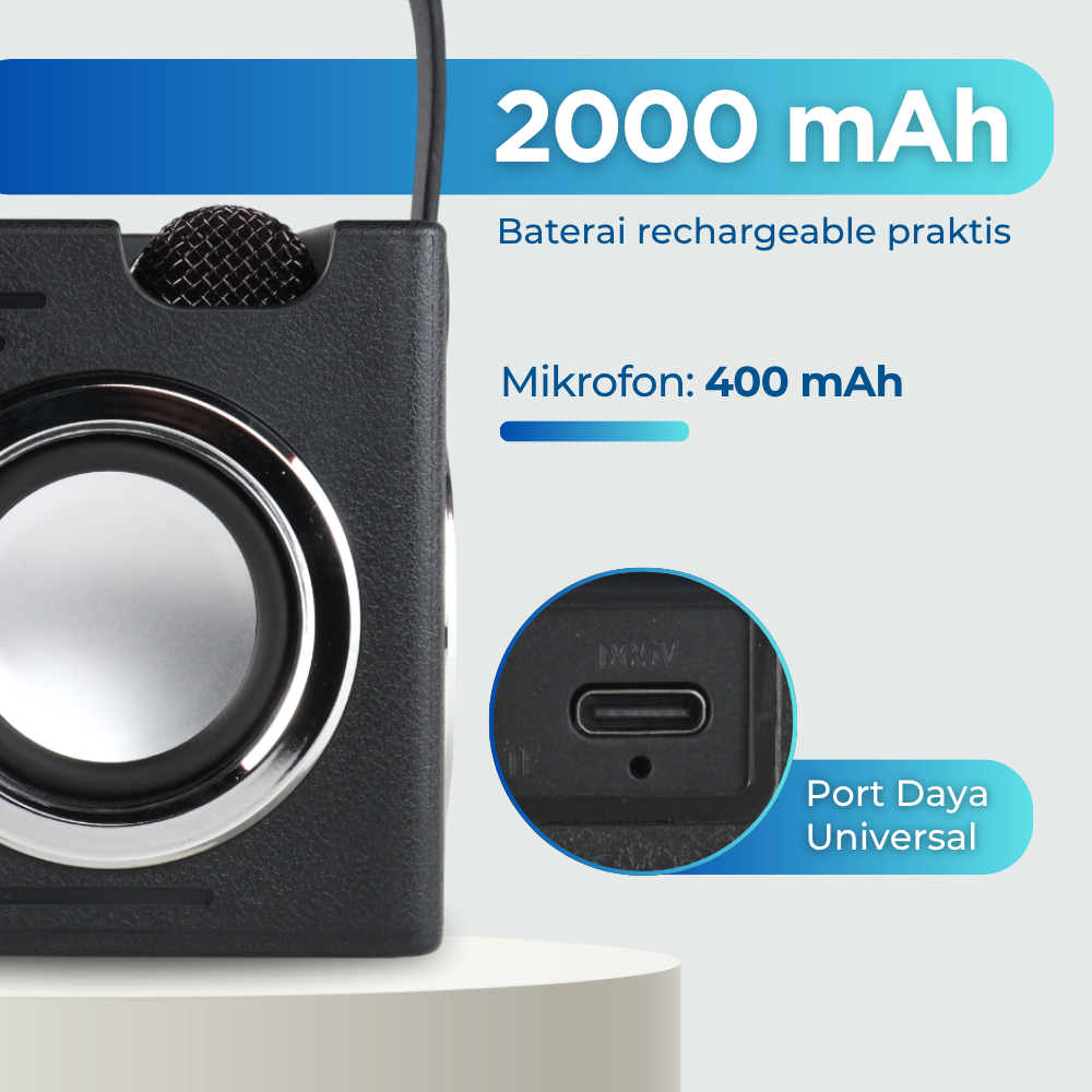 Gambar produk Yism Speaker Bluetooth Karaoke Portable with 2 Microphone 16W - WJ-A830