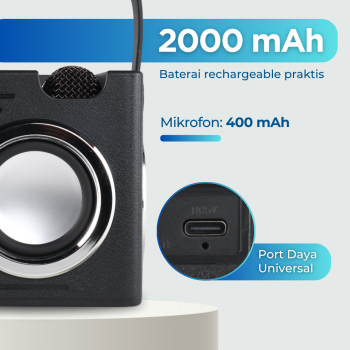 Gambar produk Yism Speaker Bluetooth Karaoke Portable with 2 Microphone 16W - WJ-A830
