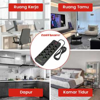 Gambar produk Taffware Stop Kontak USB Type C EU Plug 10A 110-250V 2500W 10 Lubang - QL-1077U / QL-1078U