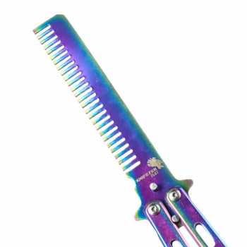 Gambar produk KNIFEZER Sisir Lipat Besi Butterfly Balisong Training Knife 220mm - JL07