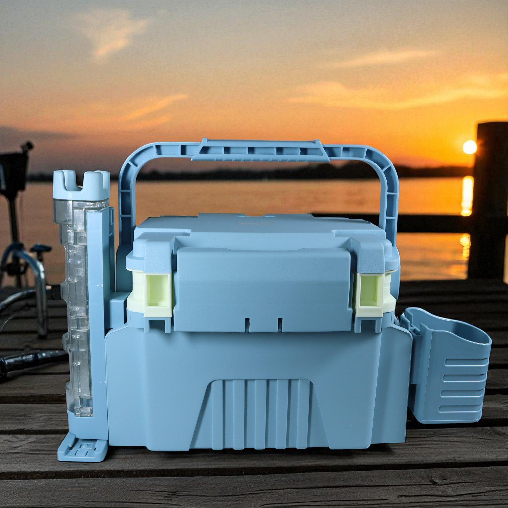 Gambar produk TaffSPORT Kotak Perkakas Pancing Fishing Tackle Box with Rod Holder 6L - JF-30