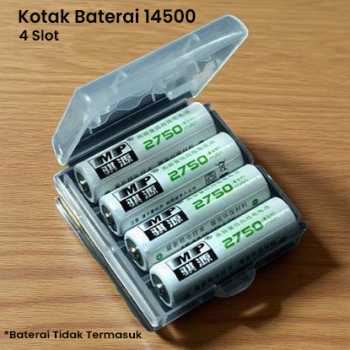 Kotak Baterai Plastik 4 Slot 14500 Plastic Battery Storage Box - CY045