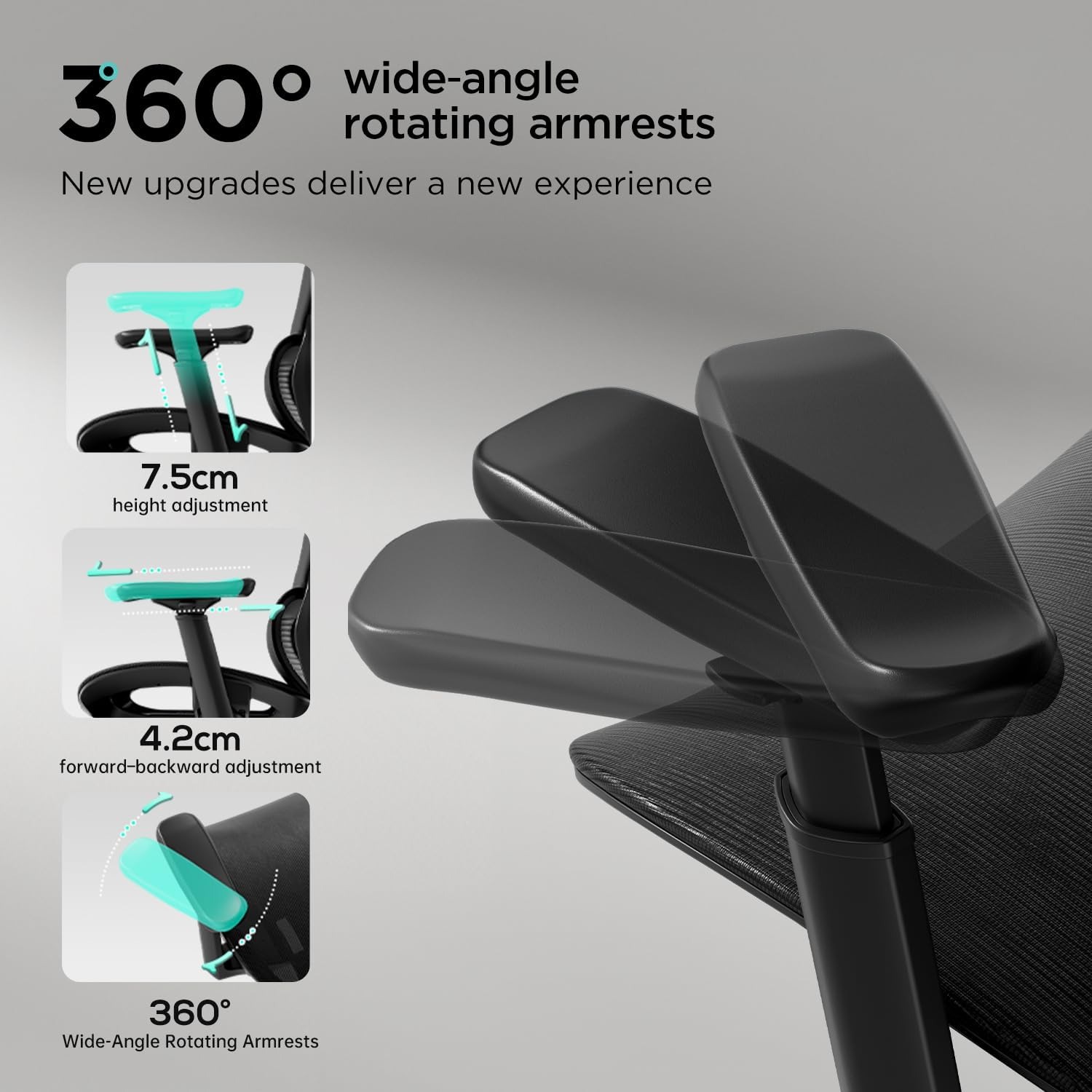 Gambar produk HBADA Kursi Kantor Office Chair 3D Lumbar Support Flexible Armrest - P2 Pro