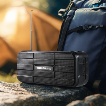 Gambar produk TGK Speaker Bluetooth Portable Solar Panel FM Radio with LED Light 16W - TG-2409