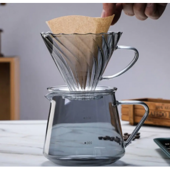 Gambar produk WURJO Filter Penyaring Kopi V60 Coffee Dripper Borosilicate 1-2 Cup - WJ2