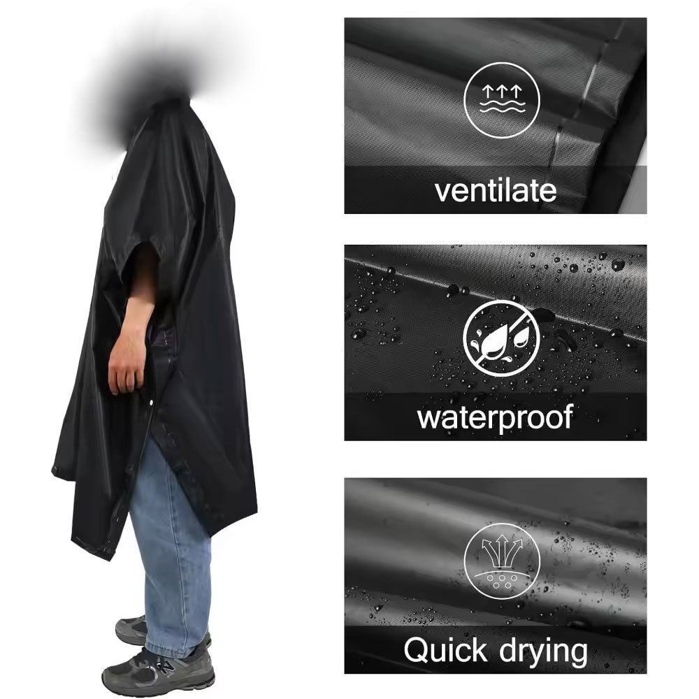 Gambar produk RAINNO Jas Hujan 3 In 1 Outdoor Military Raincoat Poncho Polyester - R3
