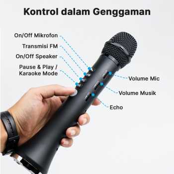 Gambar produk Lewinner Mikrofon Karaoke Wireless Bluetooth Speaker Portable - L-698