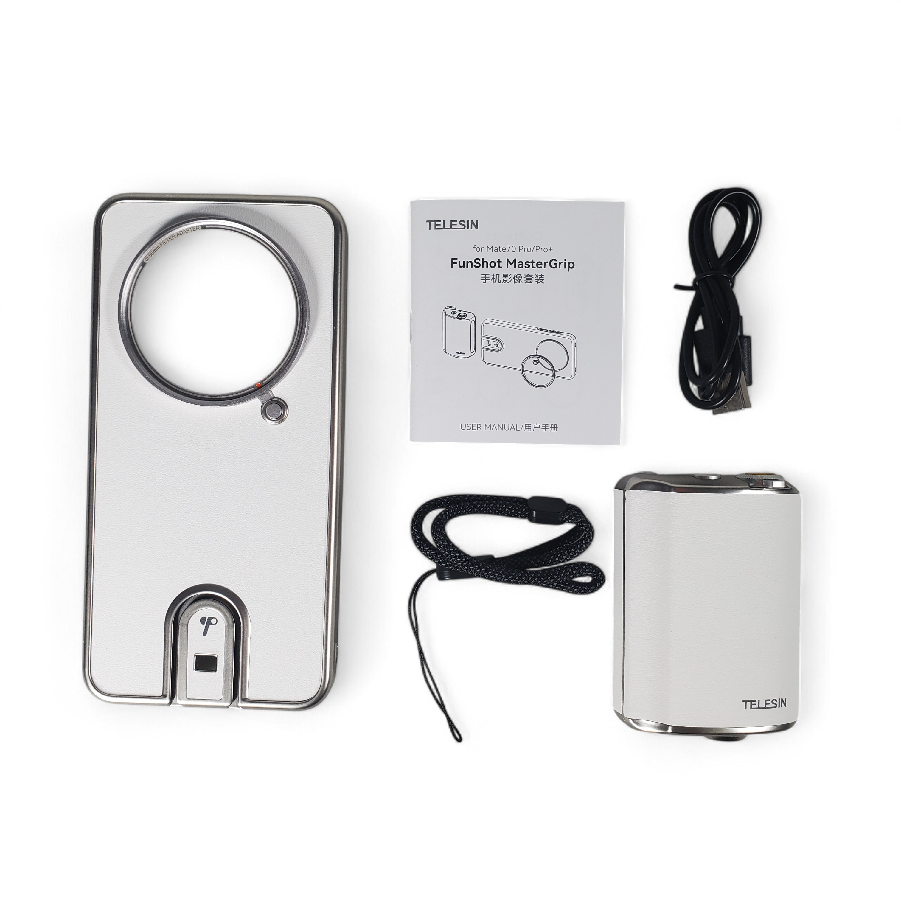 Gambar produk TELESIN Handle Selfie Grip Phone Shutter for Mate70 Pro/Pro+ - P5-MCS-06-THW