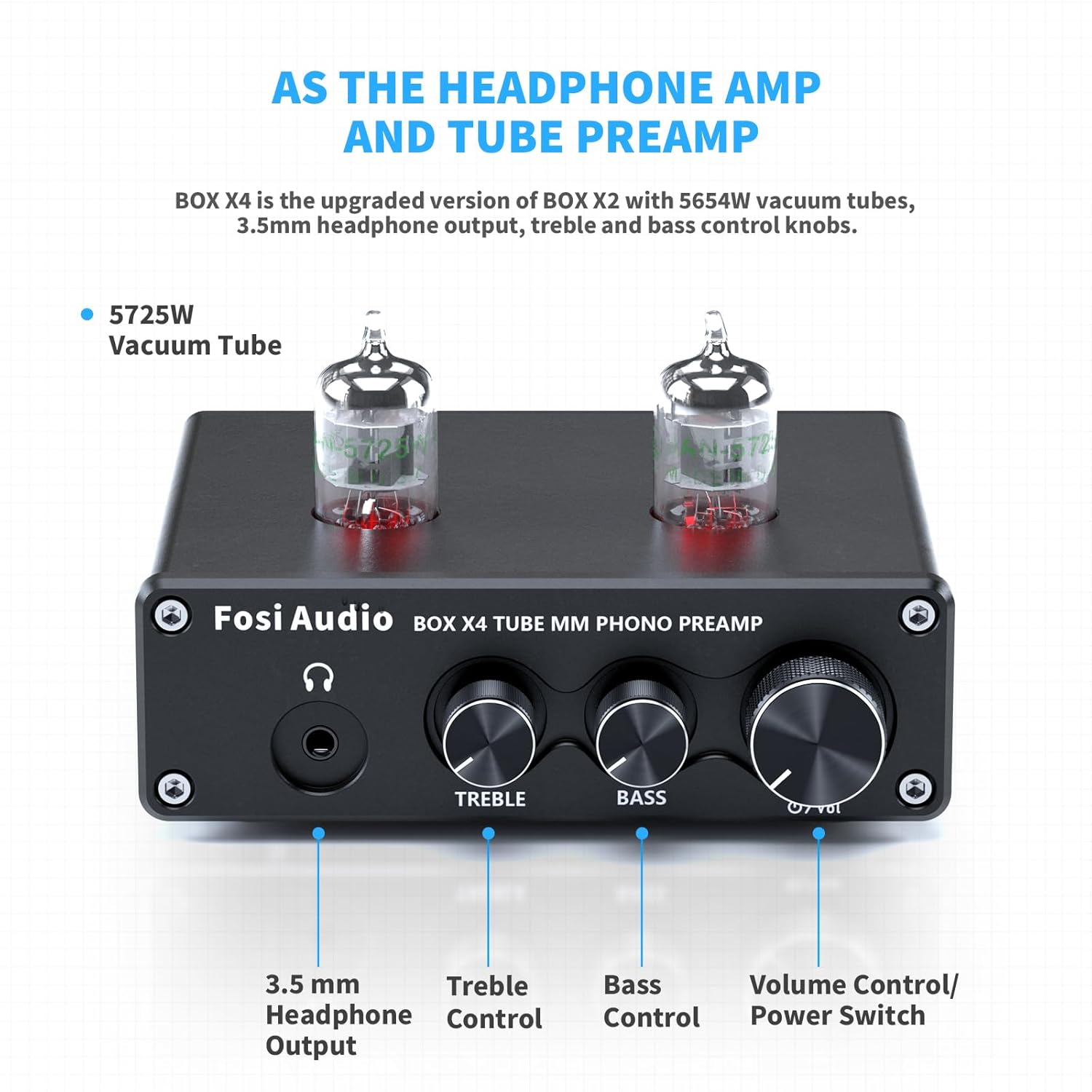 Gambar produk Fosi Audio Phono Preamp Headphone Amplifier Vacuum Tubes - Box X4