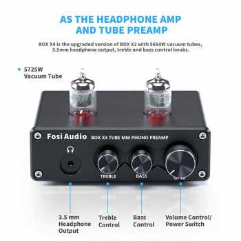 Gambar produk Fosi Audio Phono Preamp Headphone Amplifier Vacuum Tubes - Box X4