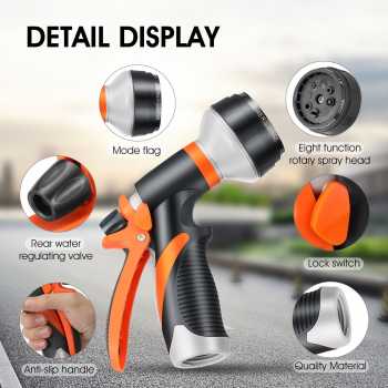 Gambar produk Suiton Semprotan Air Steam Cuci Mobil Nozzles Spray Water Gun 8 Mode - INU108