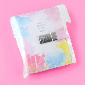 Gambar produk JIALILI Buku Diary Notebook Catatan Jurnal B6 256 Halaman with Lock Butterfly - F-5