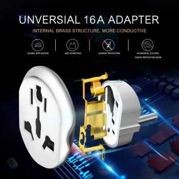 Gambar produk Taffware Loop Universal Travel Adaptor AU US UK to EU Plug 16A - N16