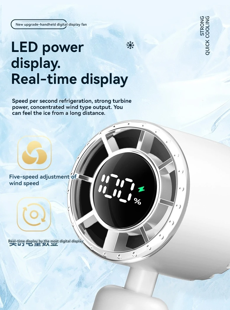 Gambar produk COOLIT Kipas Angin Portable Mini 5 Speed Cooling with LED 3000 mAh - P-107