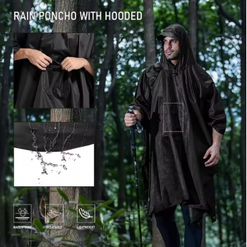 Gambar produk YOWER Jas Hujan 3in1 Ponco Outdoor Military Raincoat Polyester - Y03