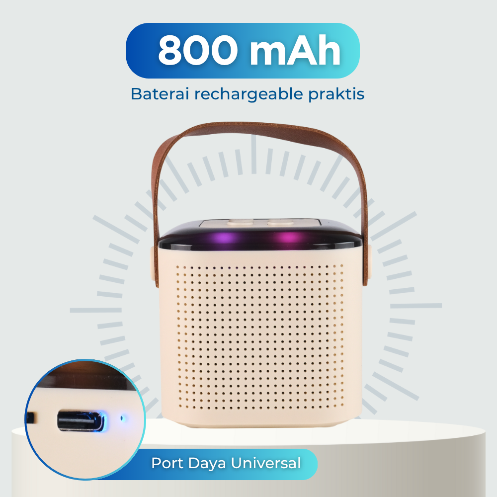 Gambar produk EGOLDEN Speaker Bluetooth Karaoke Portable with 2 Microphone 6W - Y1