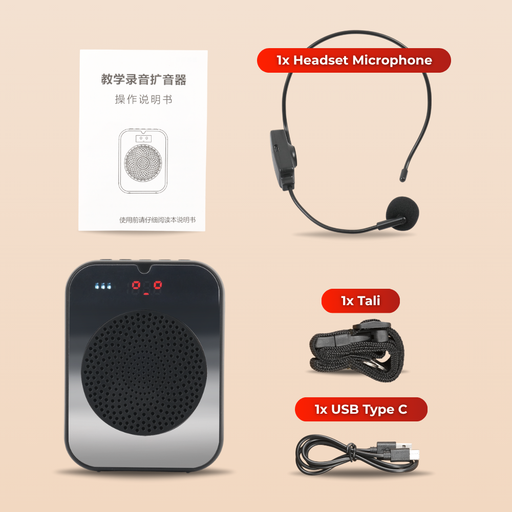 Gambar produk SOAIY Speaker Pinggang Bluetooth Voice Amplifier LED Wireless 8W - H6