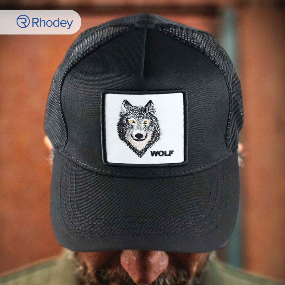 Gambar produk Rhodey Topi Trucker Unisex Jaring Mesh Hat Wolf Patch - DH-YK