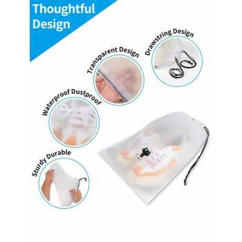 Gambar produk Drawstring Pouch Plastik Serut Waterproof Organizer Portable 16x20cm - E16